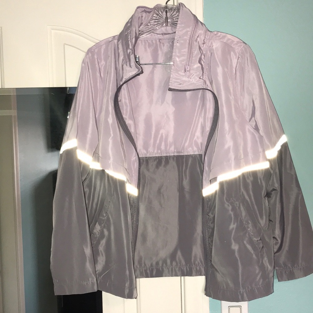 Lilac and grey windbreaker jacket